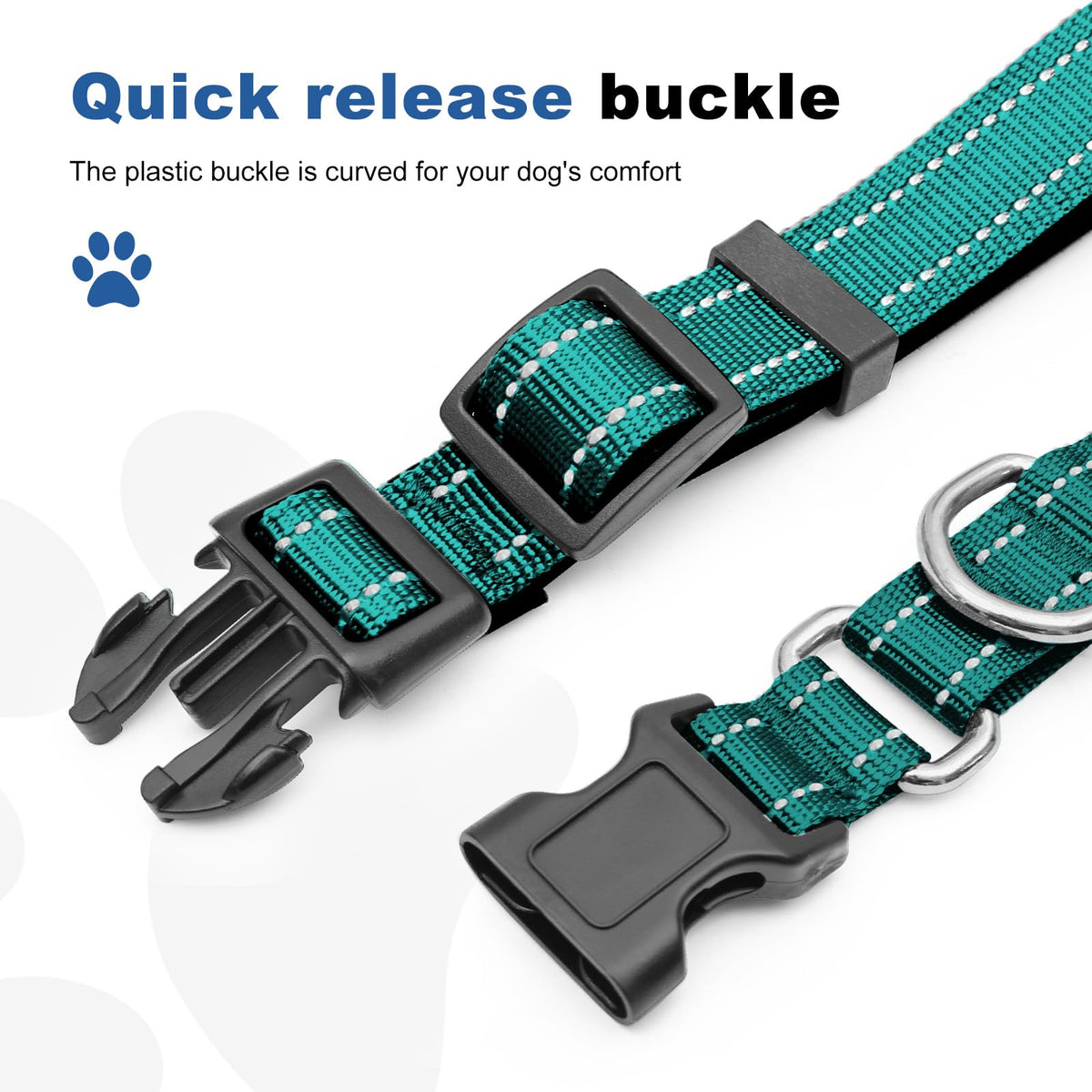 GDLKPS Animal Collar in XS:3/4" Wide for 11.5"-13.5" Neck, Blackish Green
