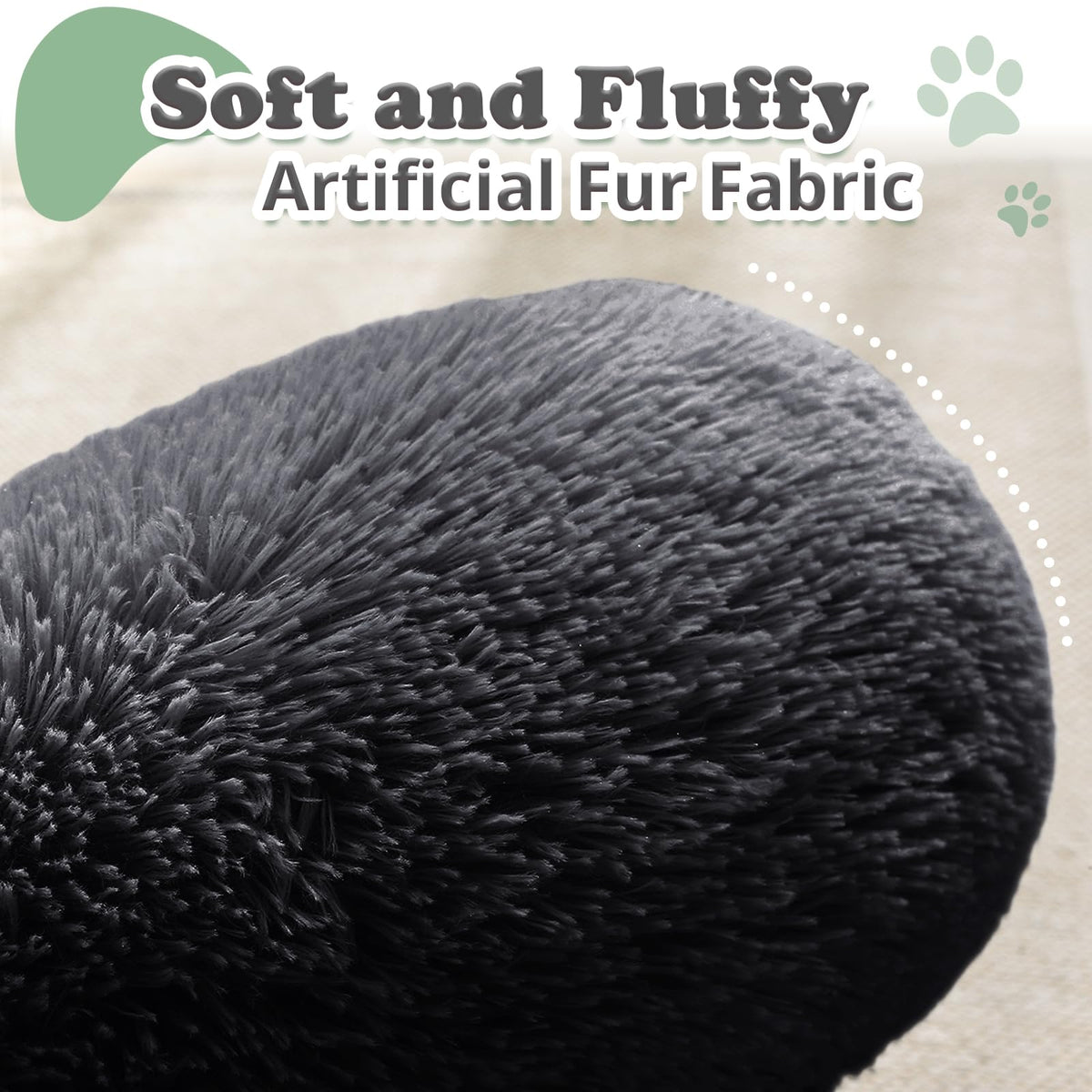 JOLLYVOGUE Pet Bed Mat in 23", Pure Black
