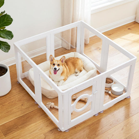 JEKO&JEKO Pet Playpen in Medium, White