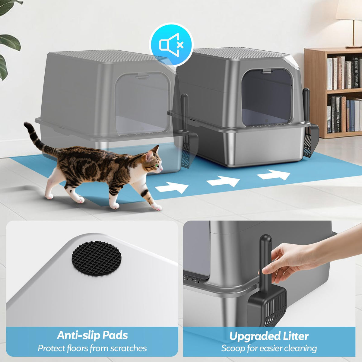 WoofiGo Litter Box in Extra Large, 14 - Light Gray (Pack of 1)