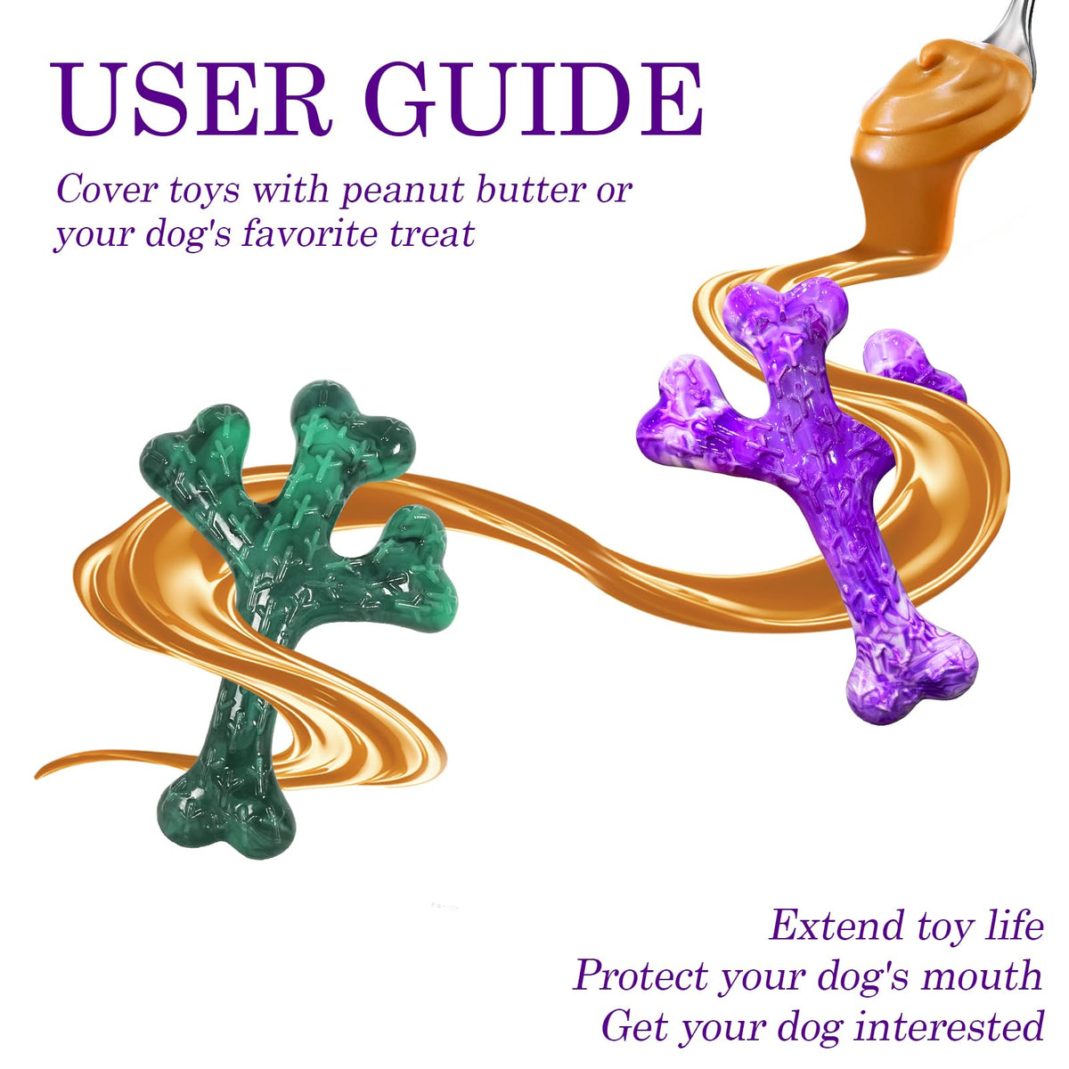 Frienhund Pet Toy in 4-PacK Beef, Purple & Green
