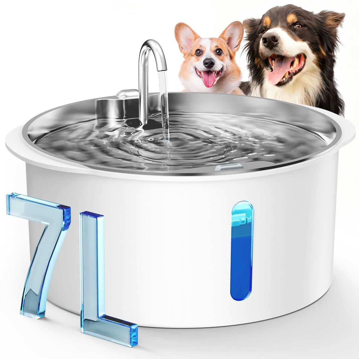 PEKTACO Animal Water Dispenser in silvery