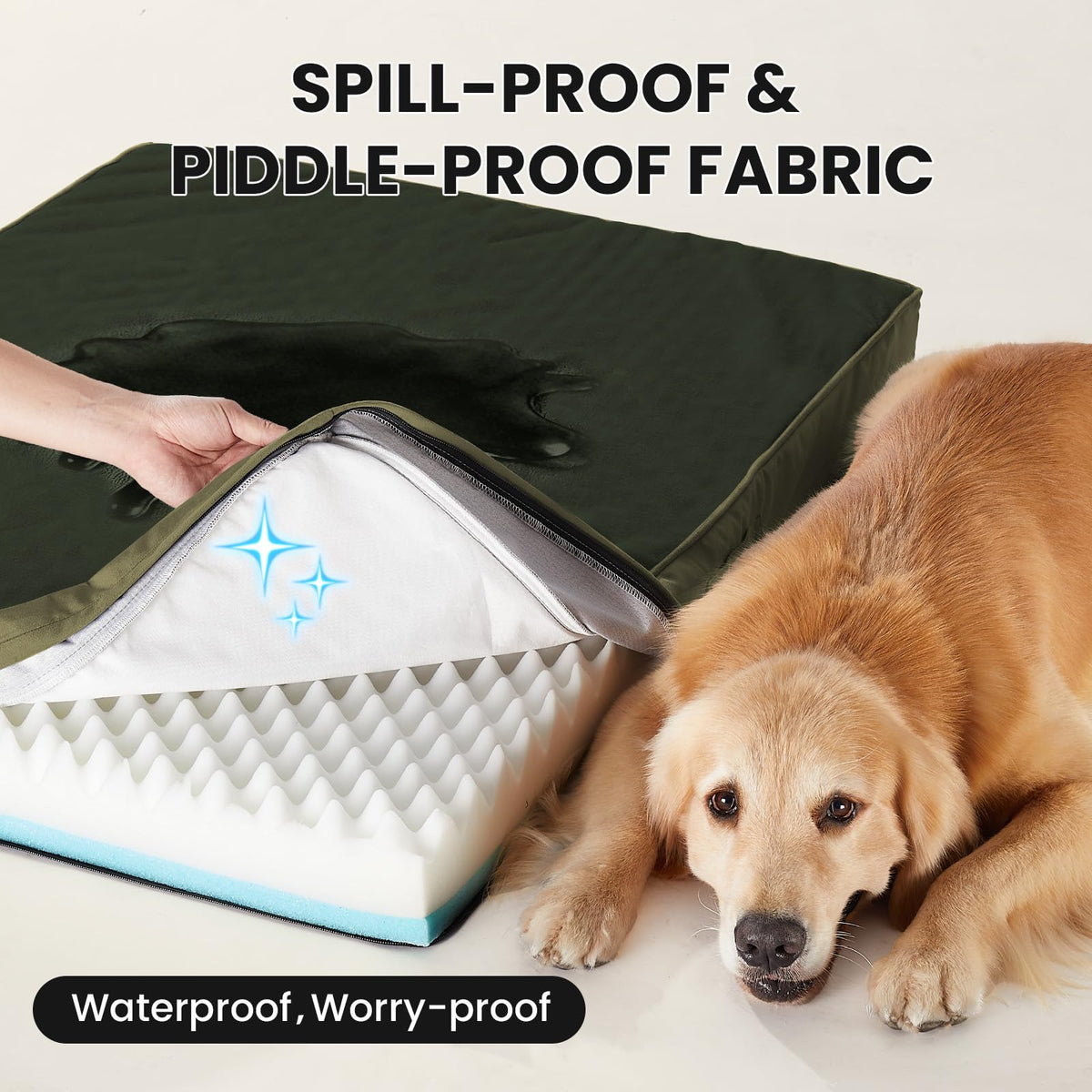OhGeni Pet Bed Mat in 41" x 28" x 4" (For Crate), 05-Green