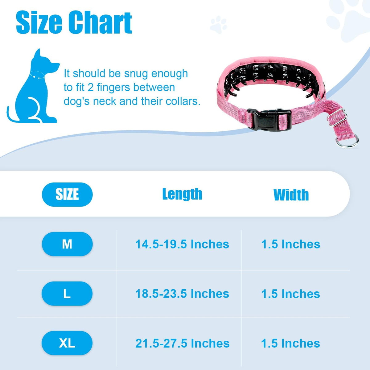 NozlaID Animal Collar in M(15"-19.5"), Pink