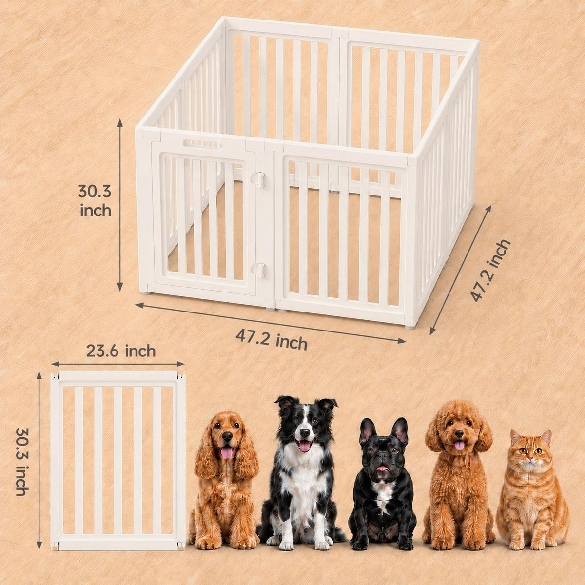 everfront Pet Playpen in 30", White