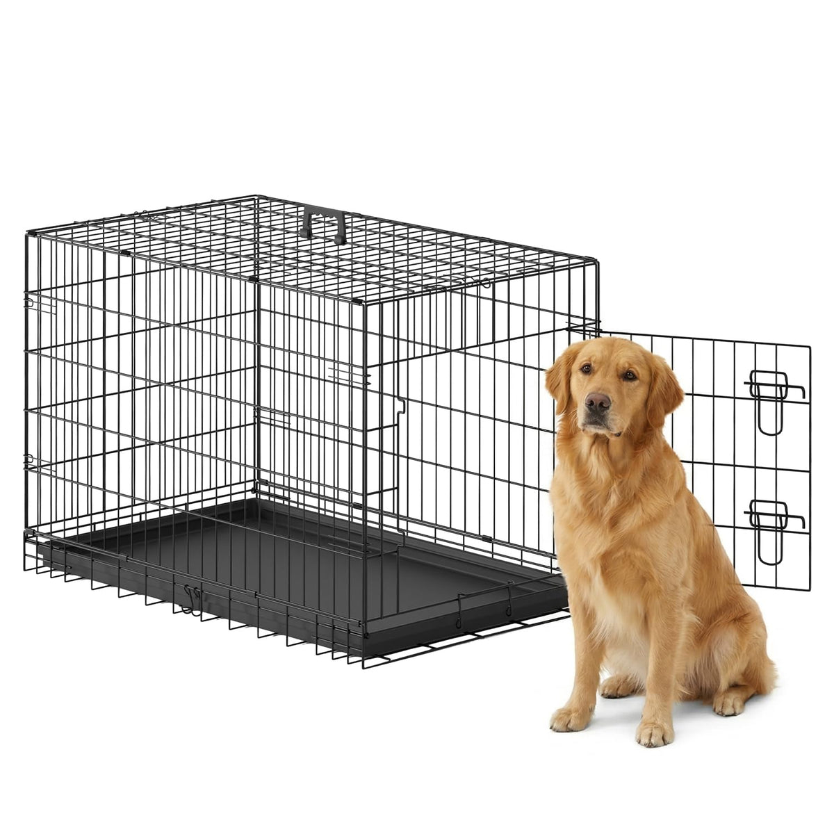 FDW Animal Cage in 36.0"L x 22.0"W x 24.0"H, Black