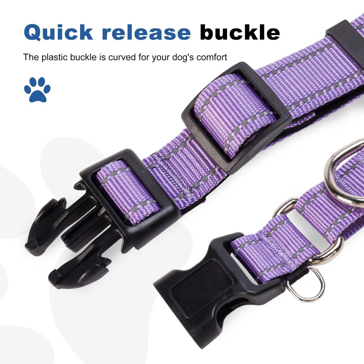GDLKPS Animal Collar in S:1"Wind for 12.5"-15.5"Neck, Lavender