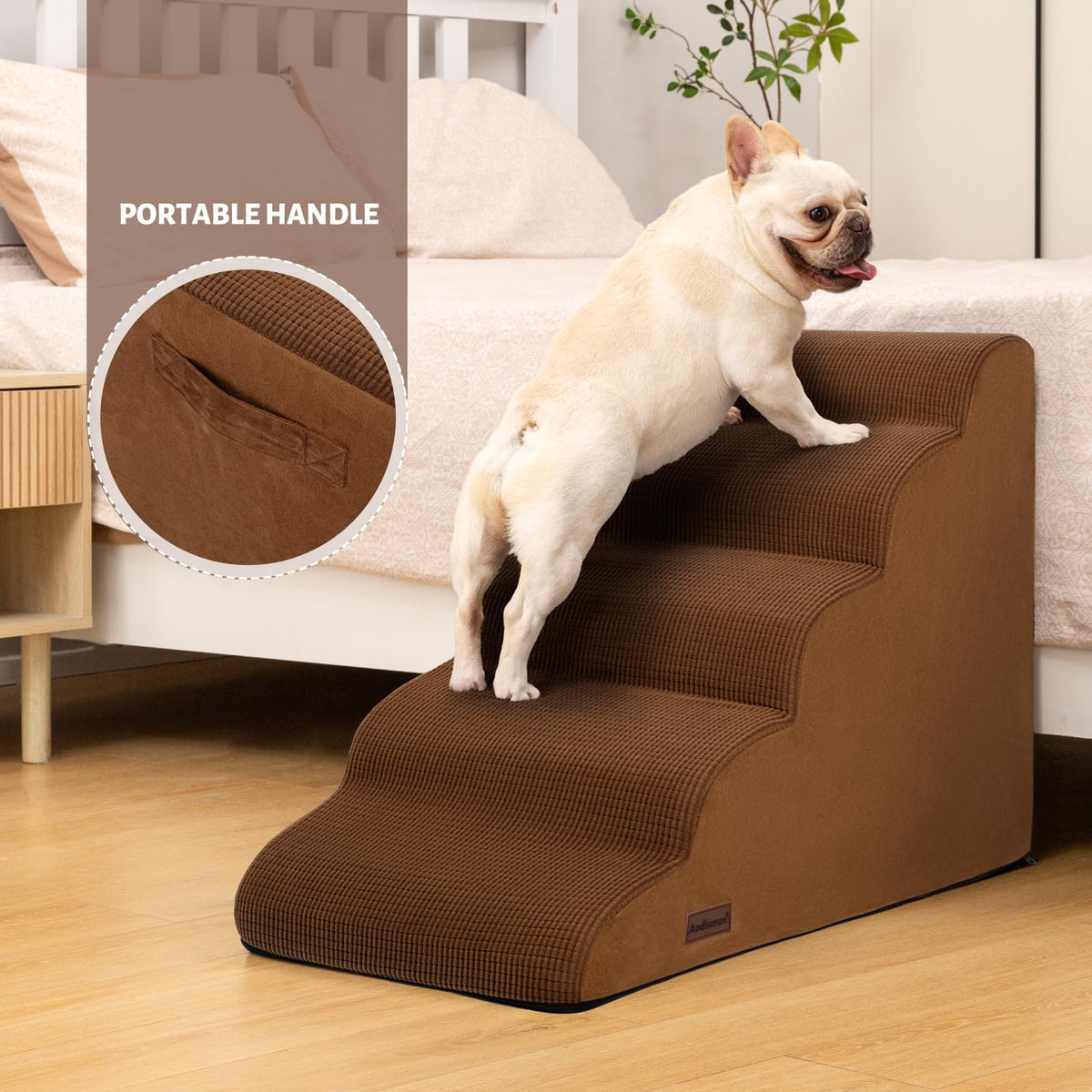 aodisman Animal Stair in Standard 5-Step 22.2"H, Brown