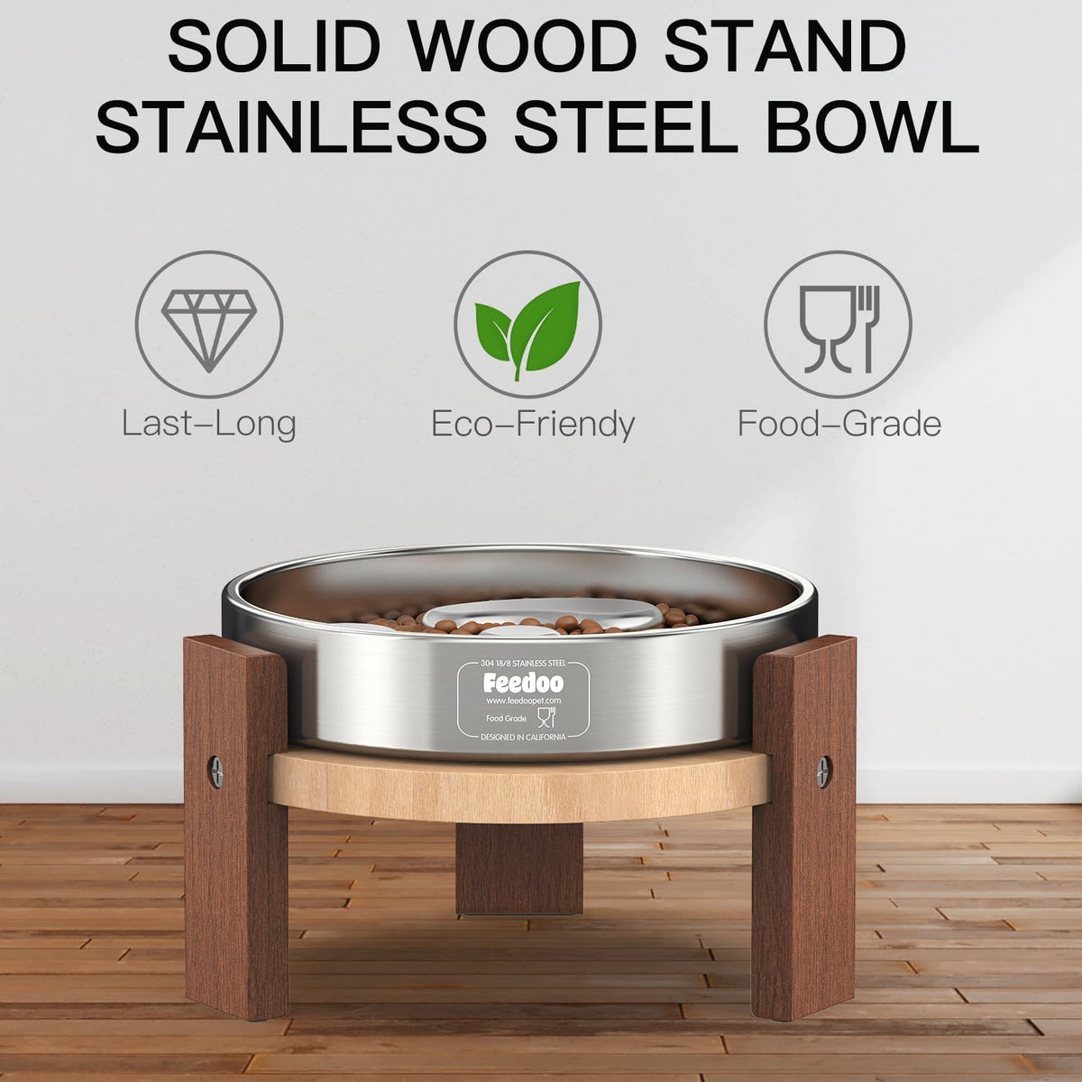 Feedoo Pet Feeder in 4'' Height Stand, 4" Height 1Cup Slow Feeder