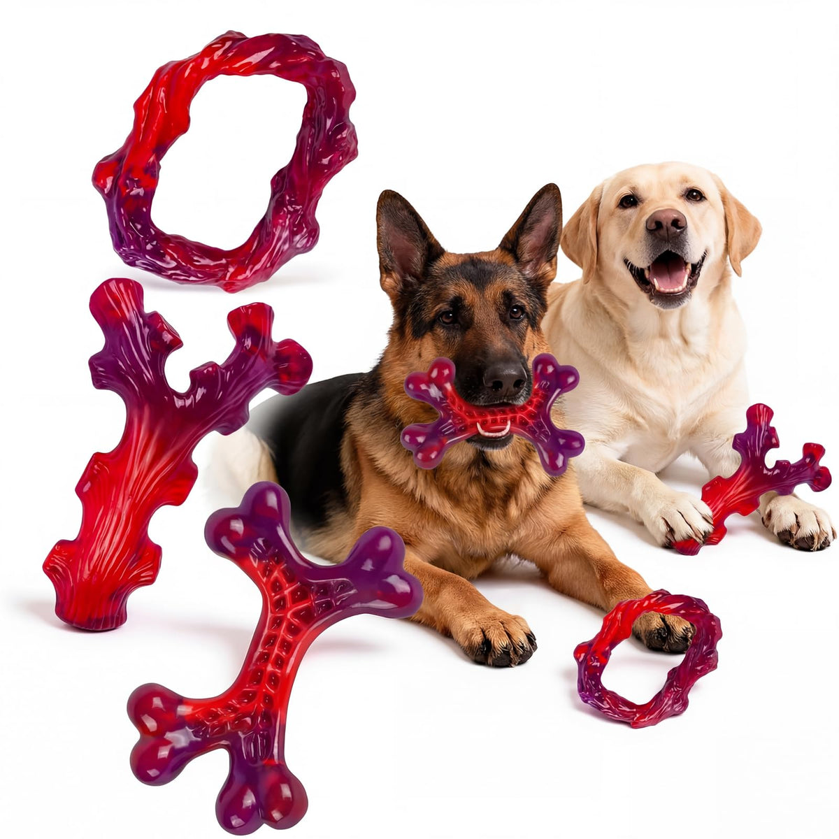 Frienhund Pet Toy in 6 Pack, Red-6-Pack