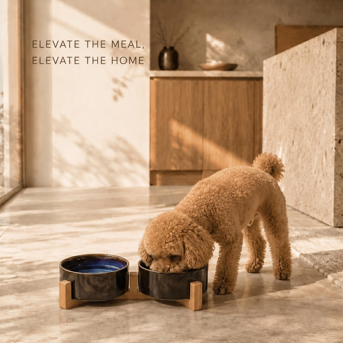 SPUNKYJUNKY Pet Feeder in 1.7 cups, Starry Blue × 2