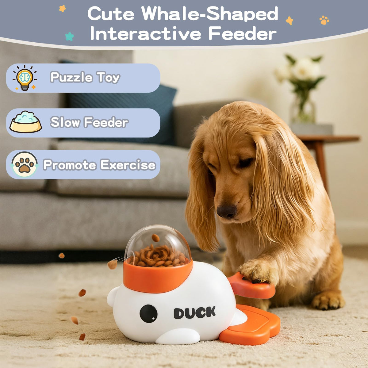Star&Mi Pet Feeder in Duck-White