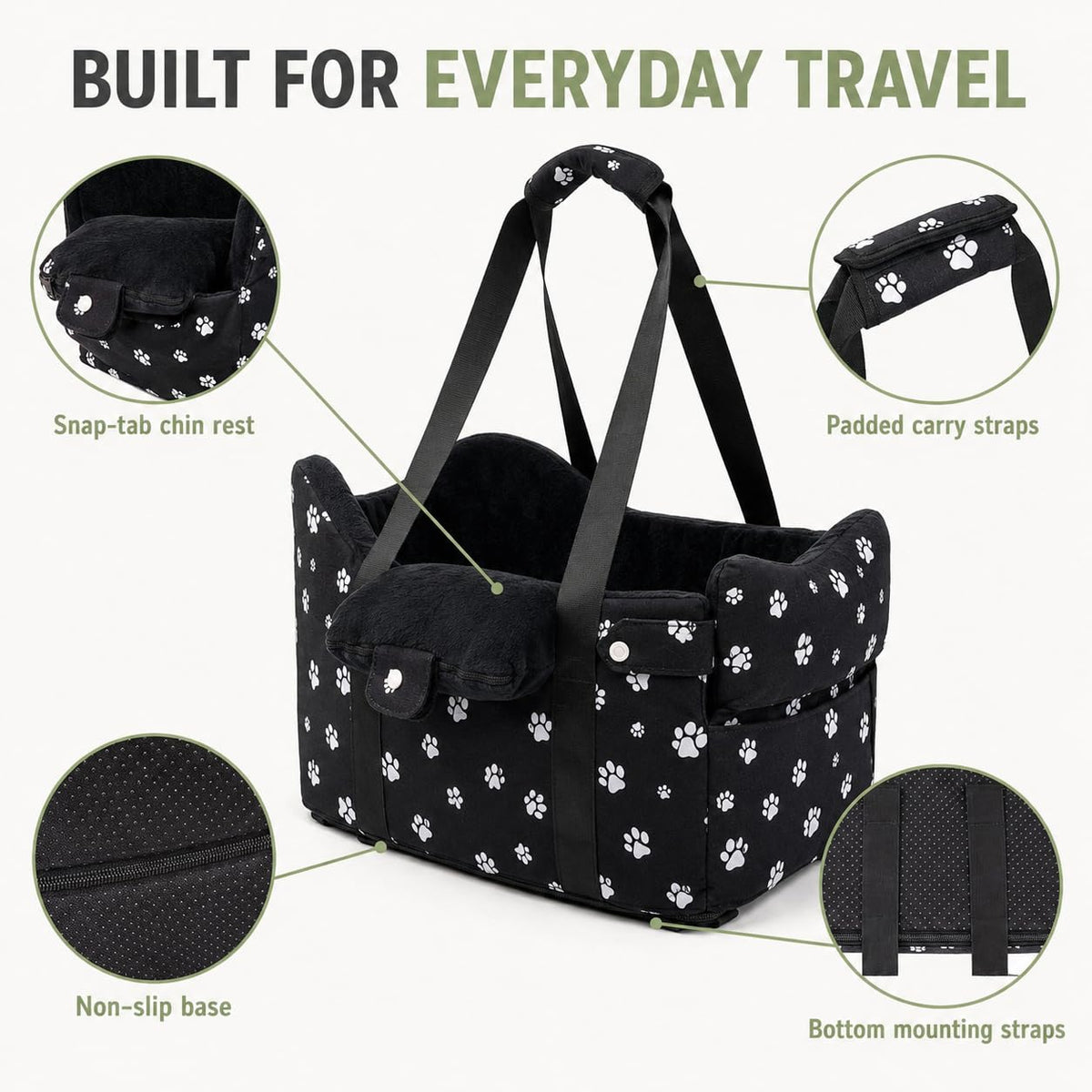Cullaby Pet Seat in Small, Black