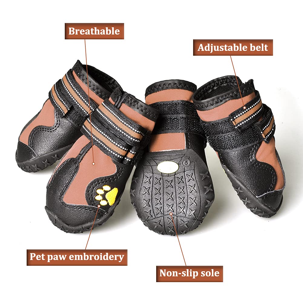 CovertSafe& Paw Hoof Protector in Size 1: （2.3''x1.6'')(L*W) for 10-23 lbs, Brown