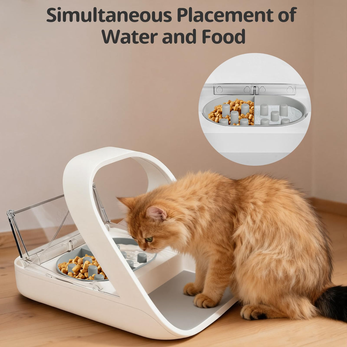 Baofum Pet Feeder in 2+1 Pack, Gray Bowls