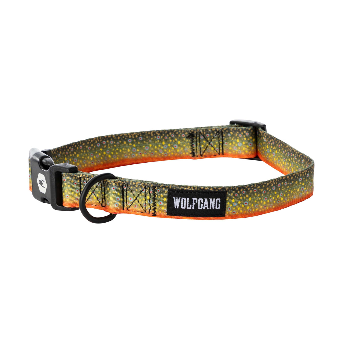 Wolfgang Man & Beast Animal Collar in Small (5/8 Inch x 8-12 Inch), BrookTrout Print