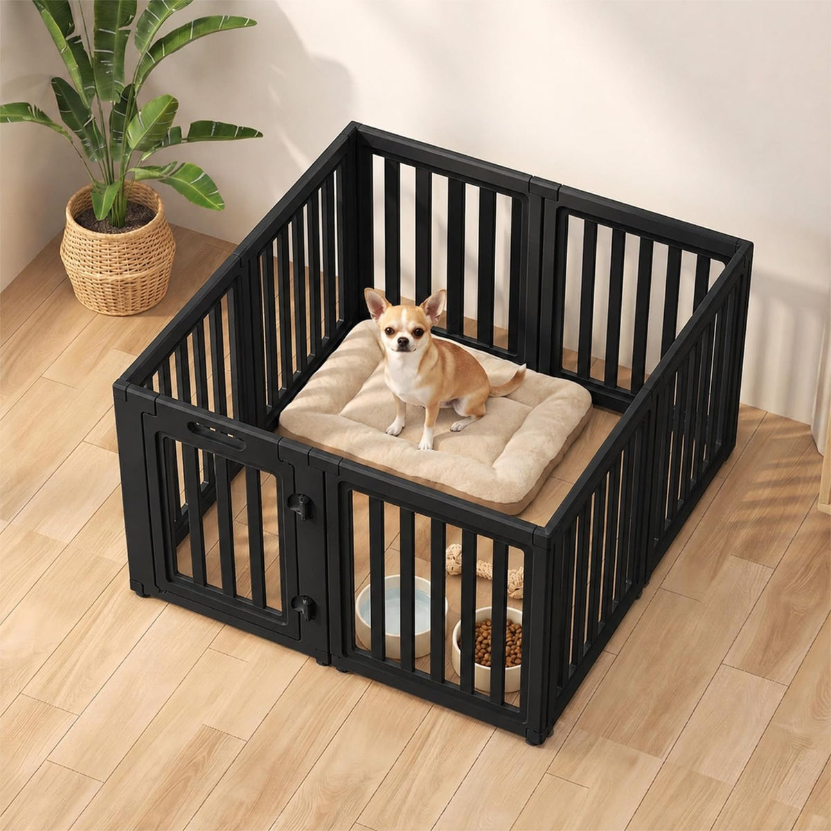 everfront Pet Playpen in 24", Black