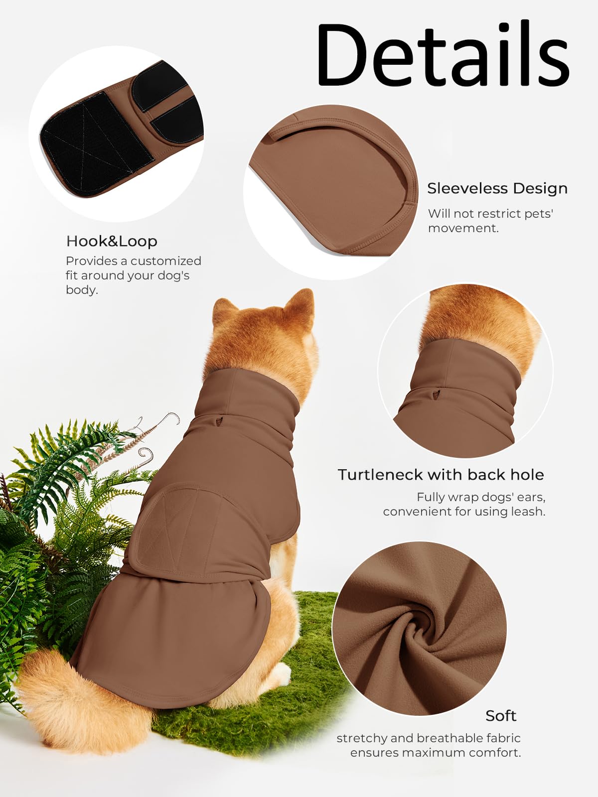 Haloumoning Pet Apparel in X-Small, Coffee