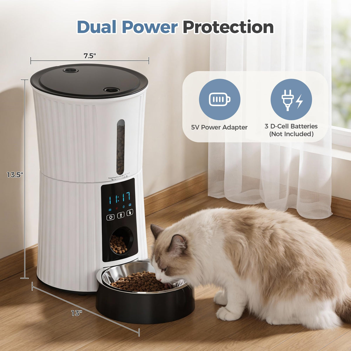 DUMOS Pet Feeder in 4L-WiFi, Modern White
