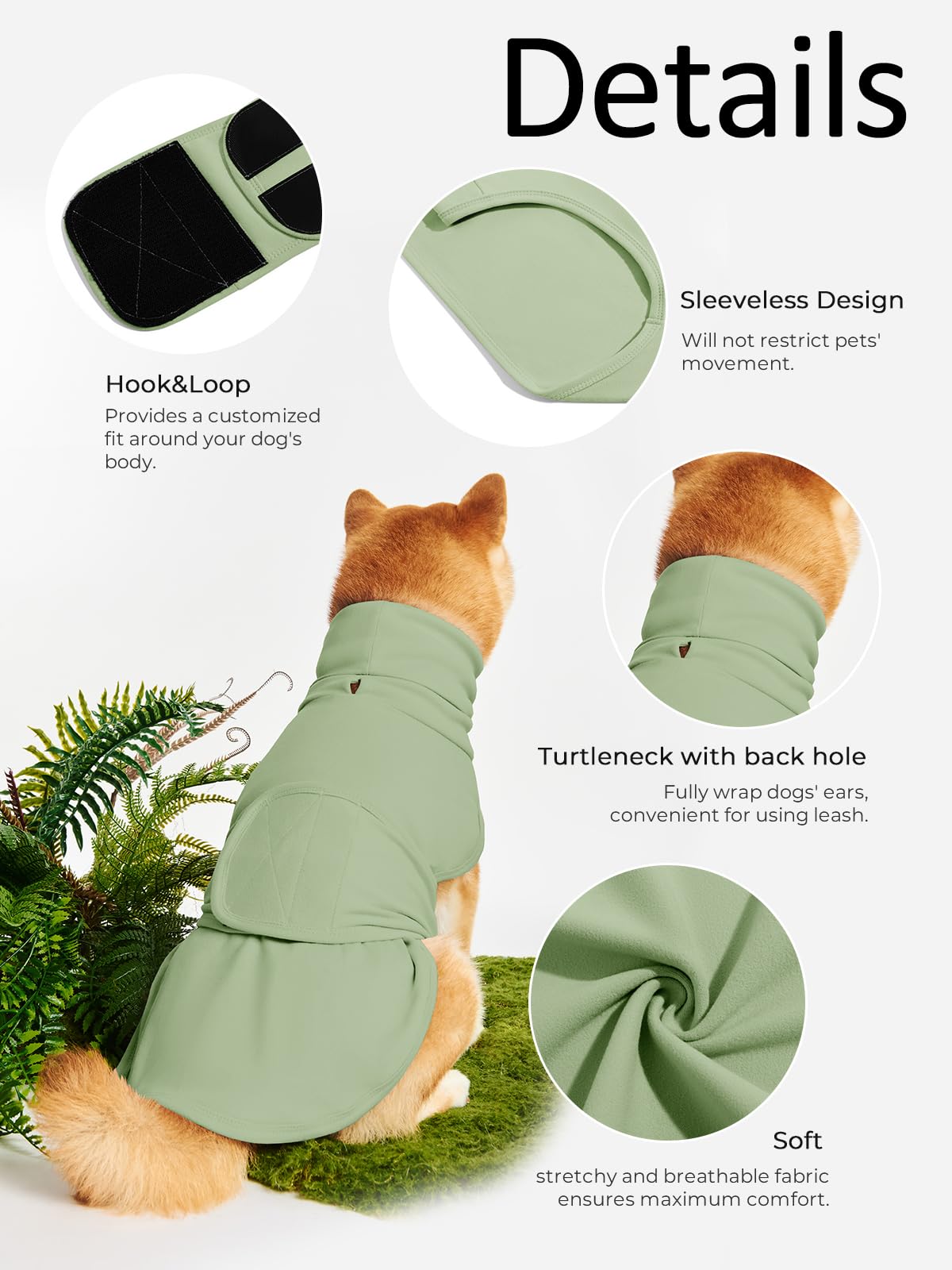 Haloumoning Pet Apparel in X-Small, Army Green