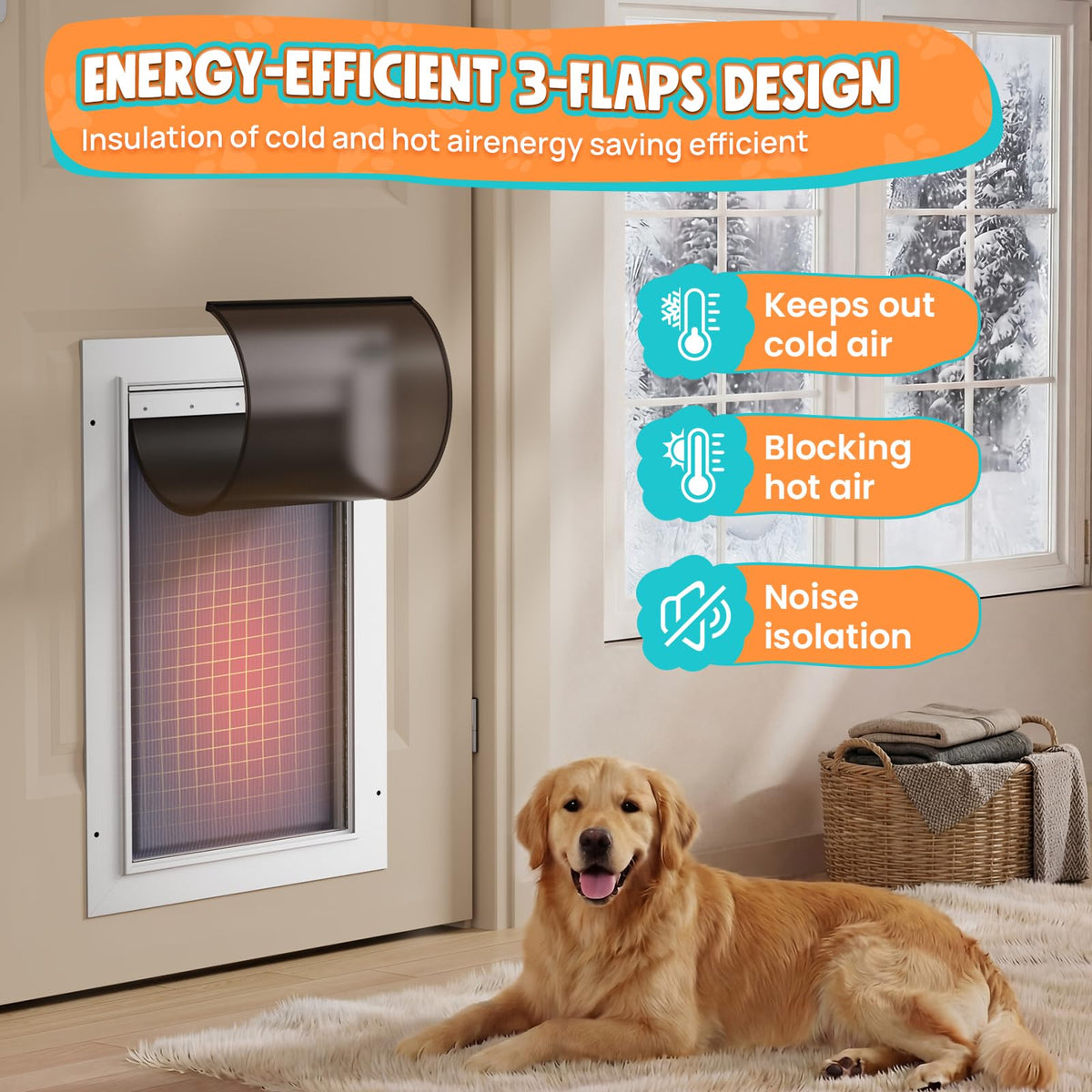Tiylibe Pet Door in Large, White