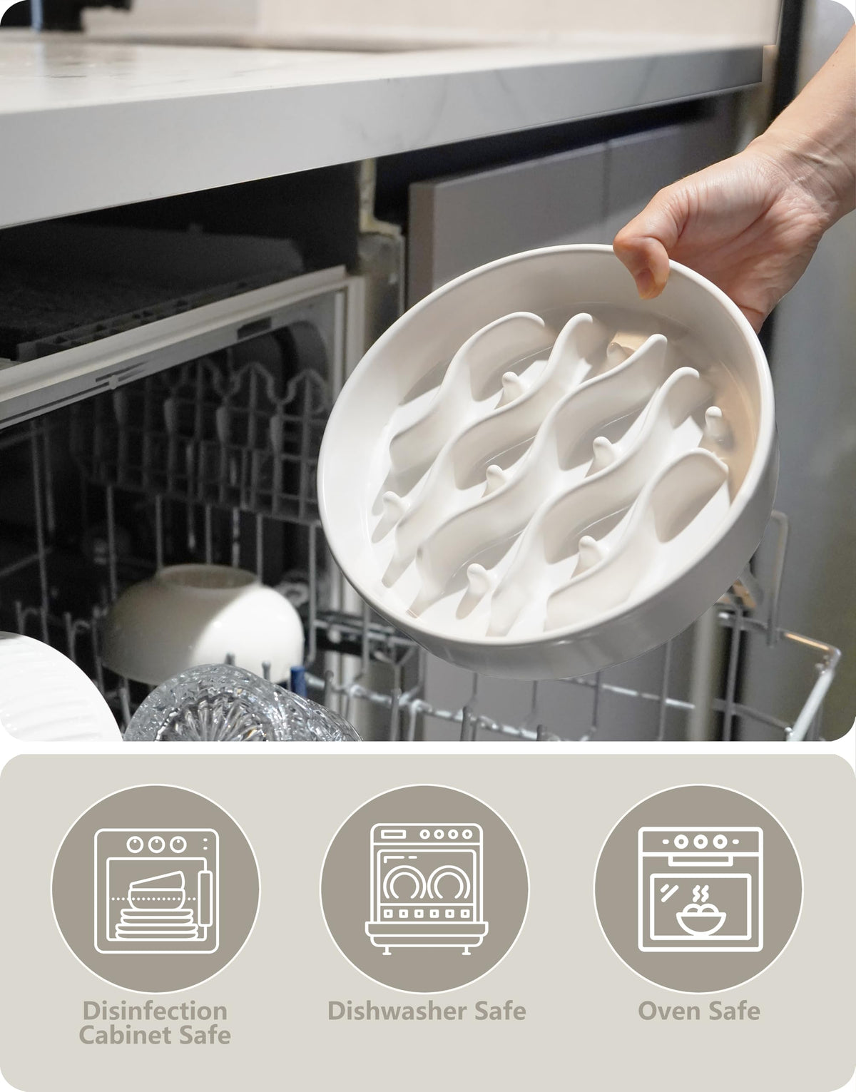 MOPANG Pet Feeder in 8 Inches, White