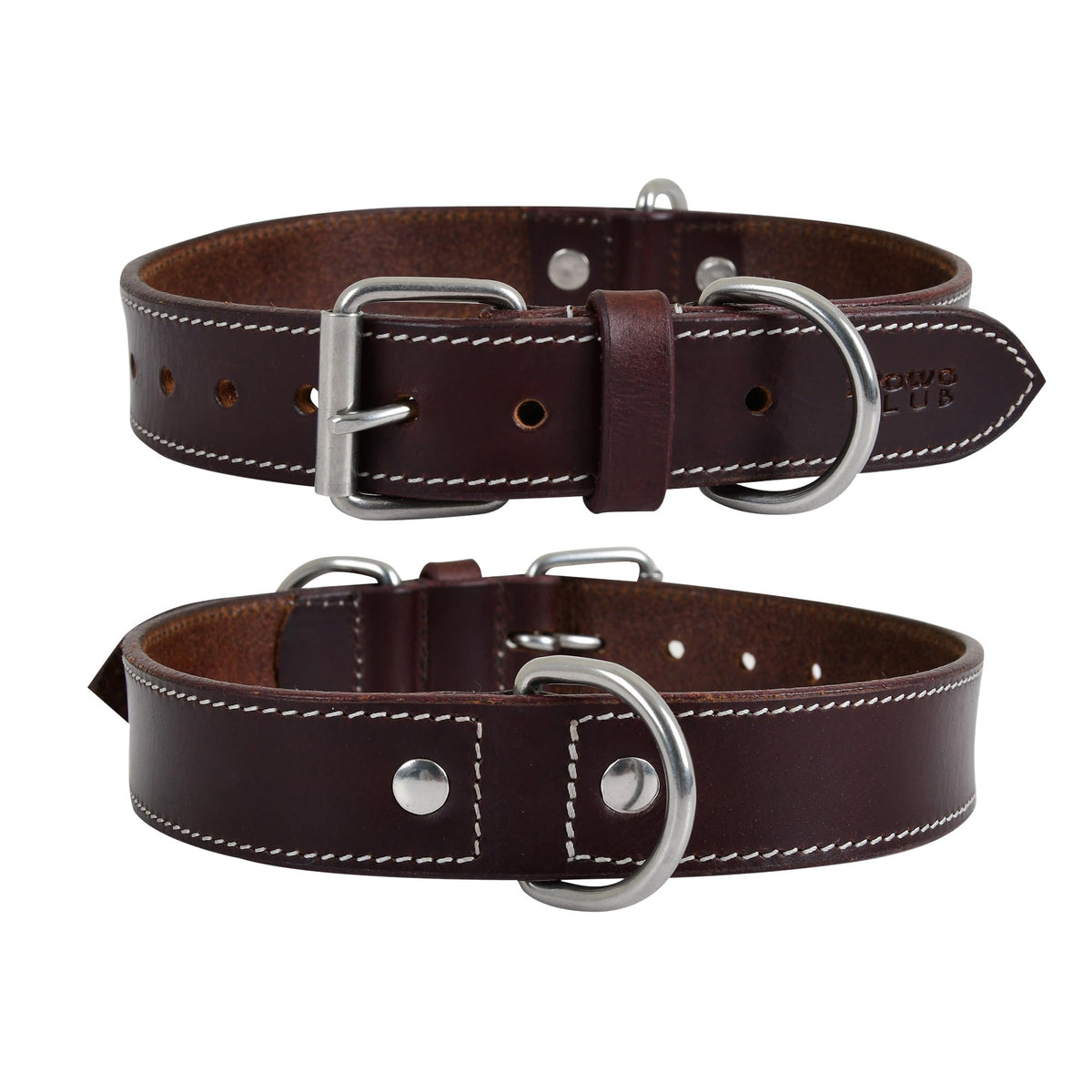 DowgClub Animal Collar in S (11"-14"), Rustic Brown