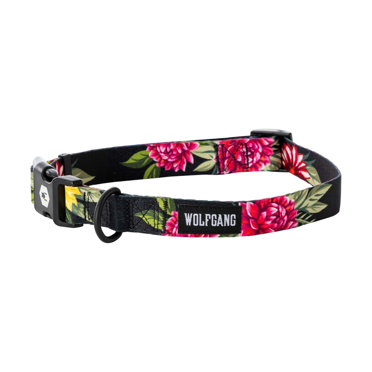Wolfgang Man & Beast Animal Collar in Medium (1 Inch x 12-18 Inch), DarkFloral Print