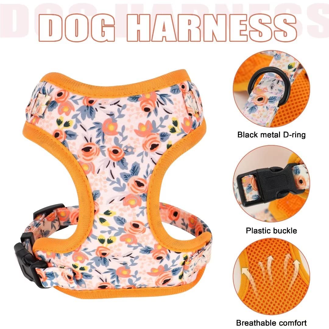 Beirui Animal Harness in XXS:Fit 2-6 lbs, Orange