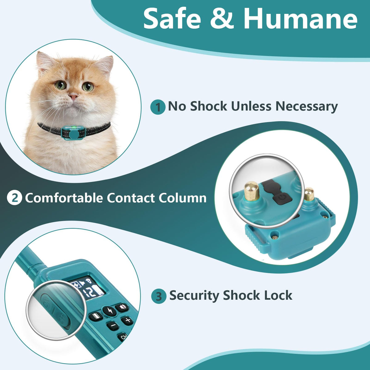 FASHILEAD Animal Collar in 1.578/0.86/0.78in, Cyan