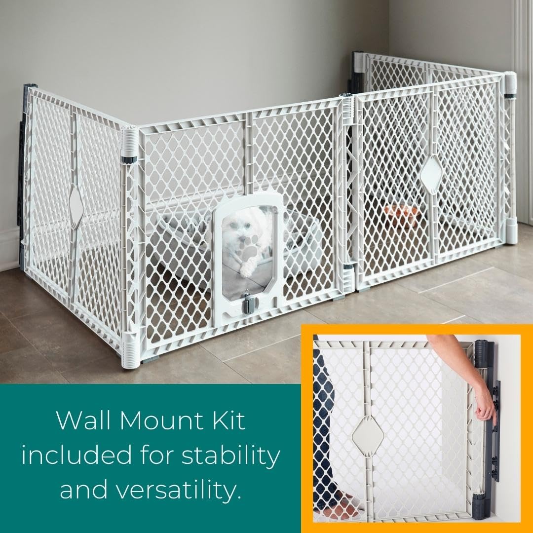 MYPET Pet Playpen in 6-Panel Barrier, Light Gray