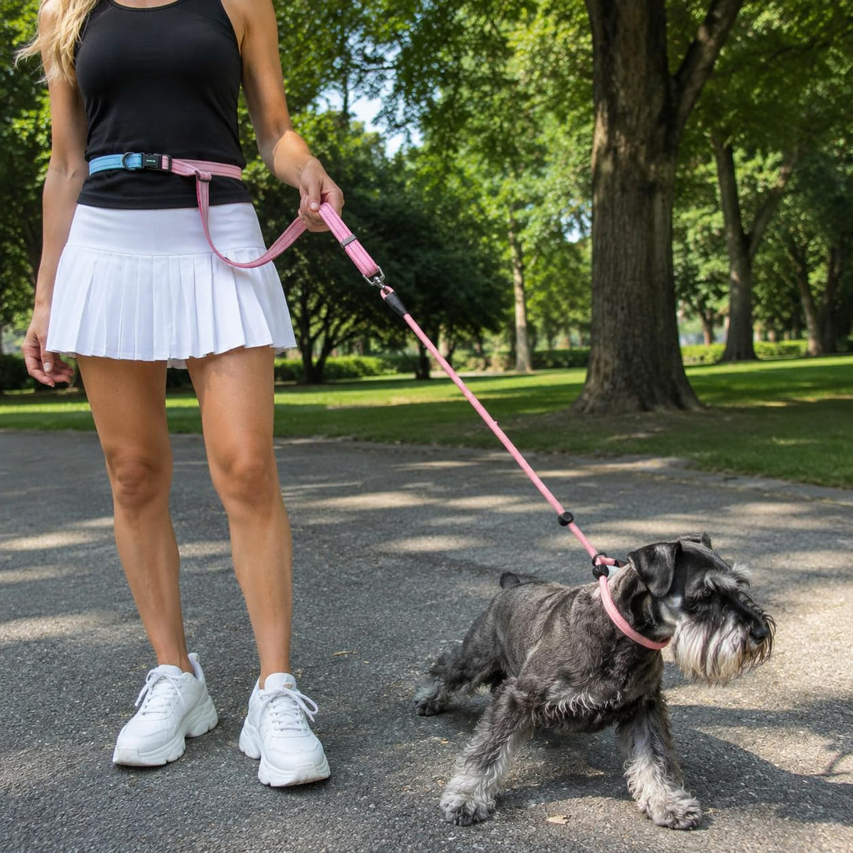 kazazoo Leash in Adjustable (5.5ft to 8.5ft), Gradient Pink