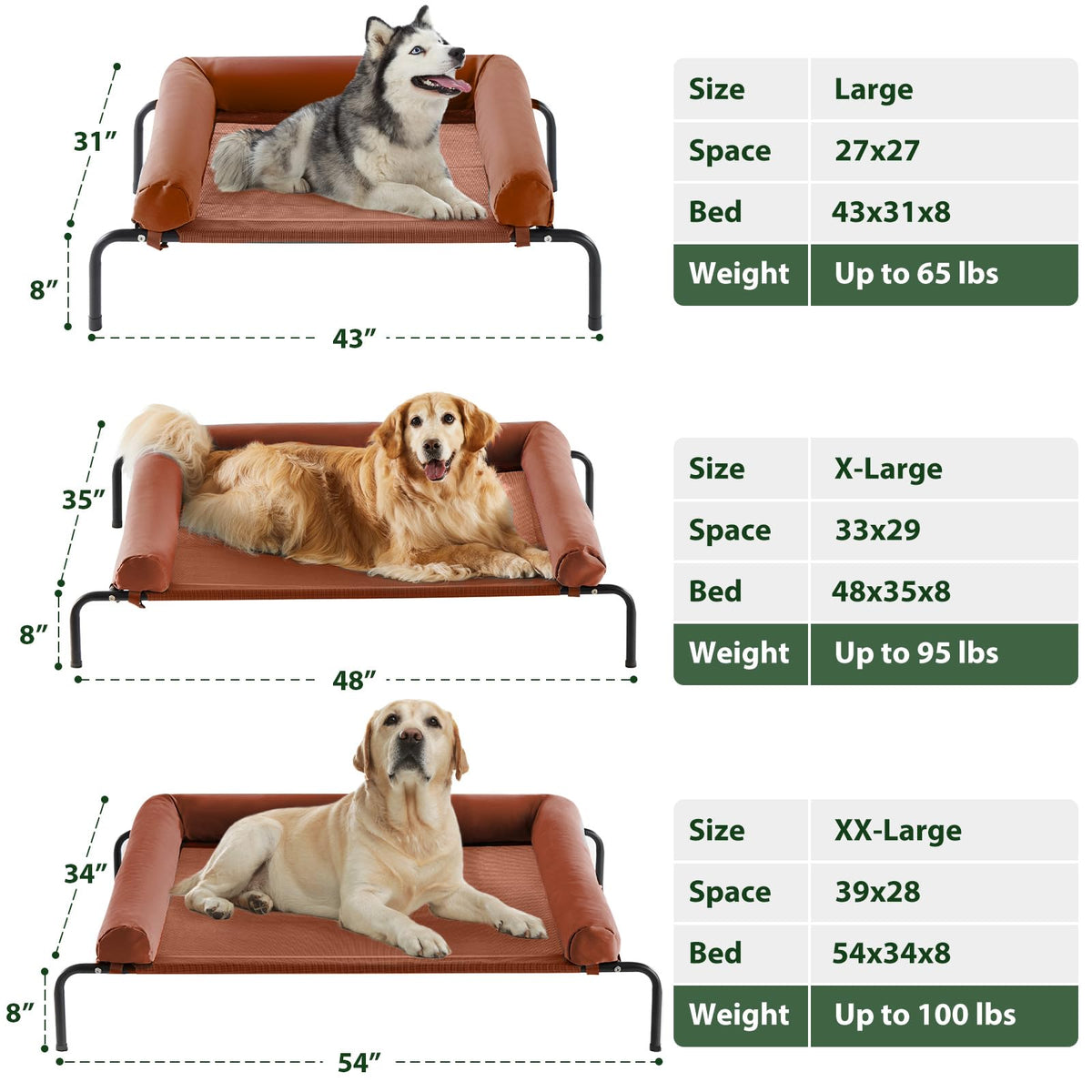 RRPETHOME Pet Bed Mat in 54.0"L x 34.0"W x 8.0"Th, light caramel