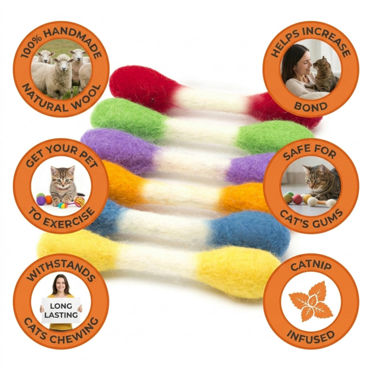 Glaciart One Pet Toy in Mini, Colorful Tips