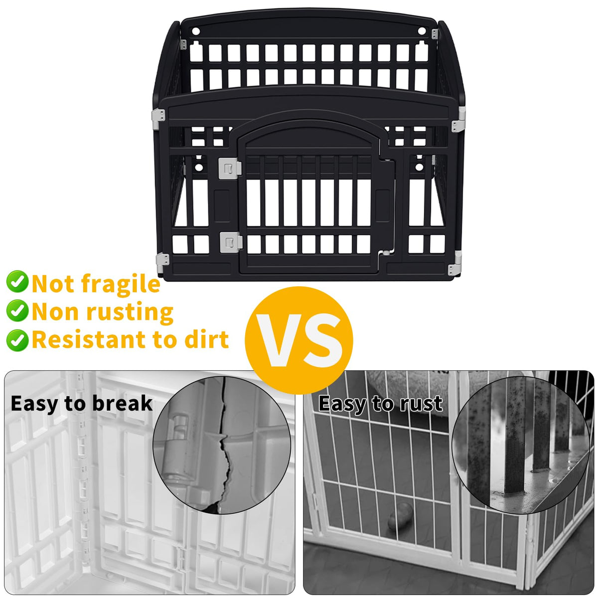 Gupamiga Pet Playpen in Black