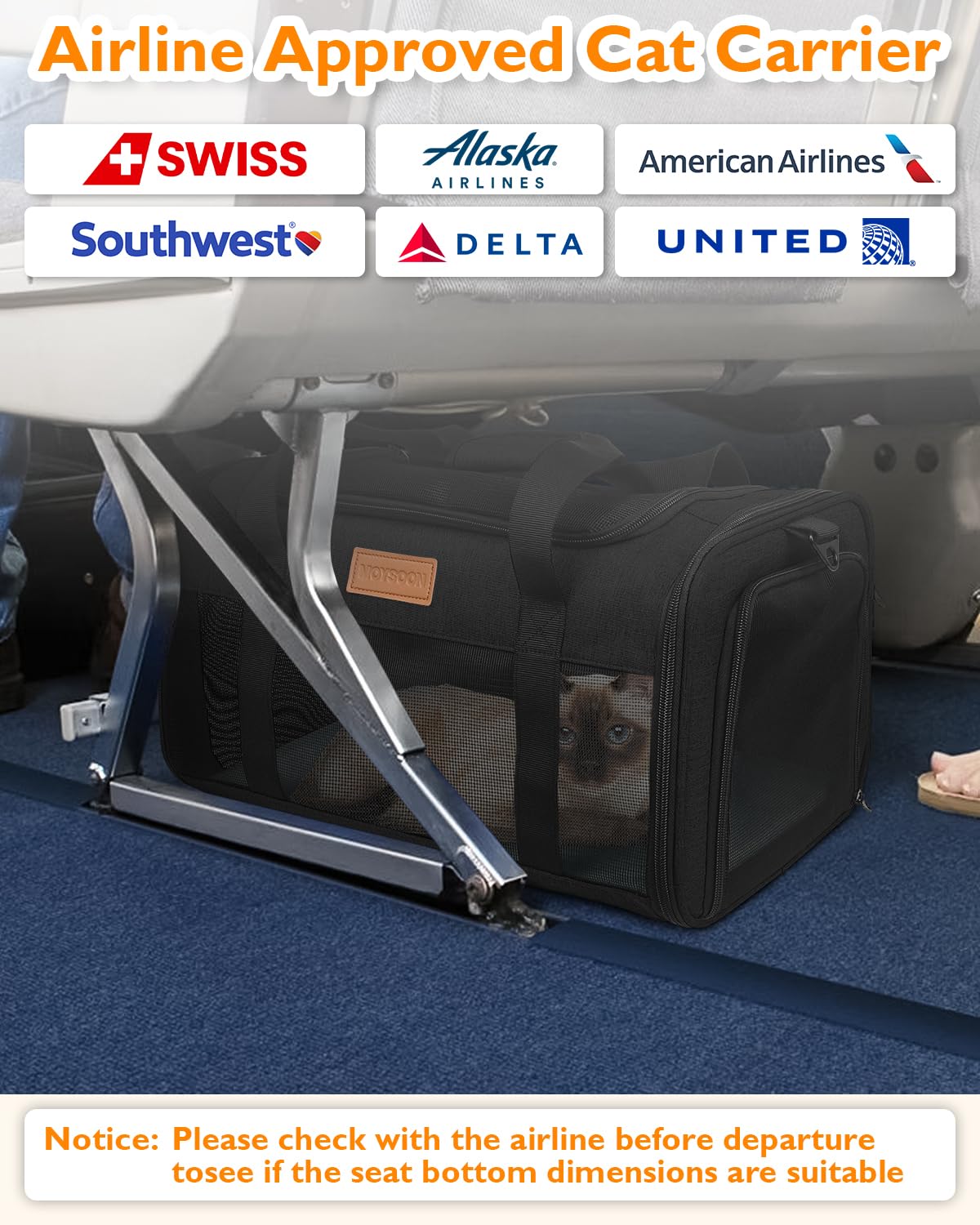 Petux Animal Carrier in 17.0"L x 11.0"W x 9.5"H, Black