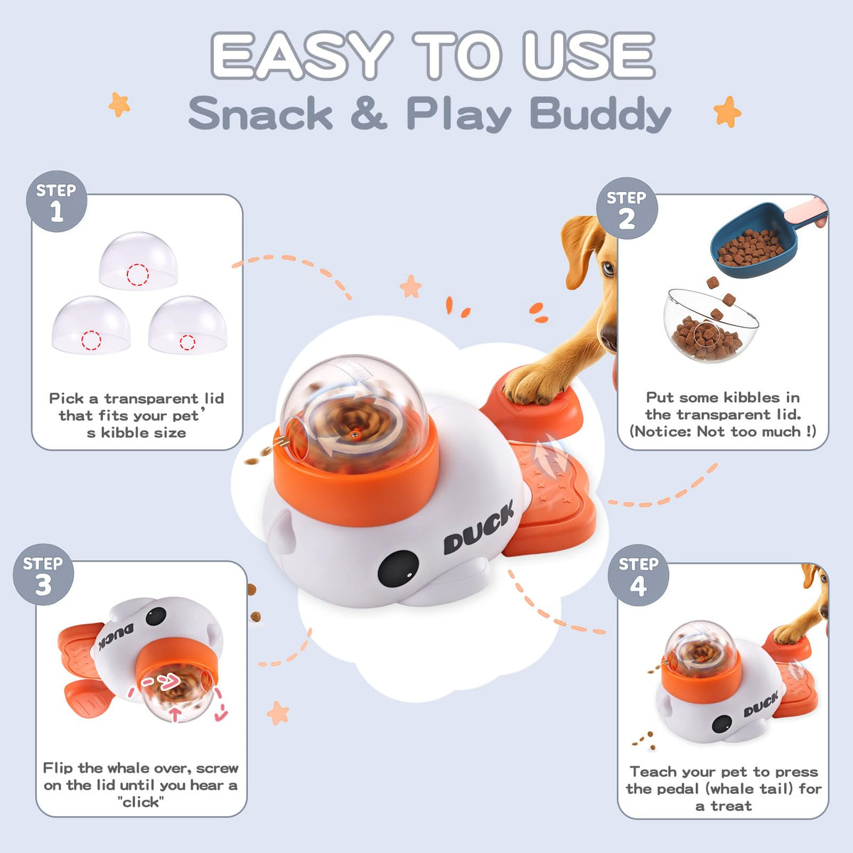 Star&Mi Pet Feeder in Duck-White