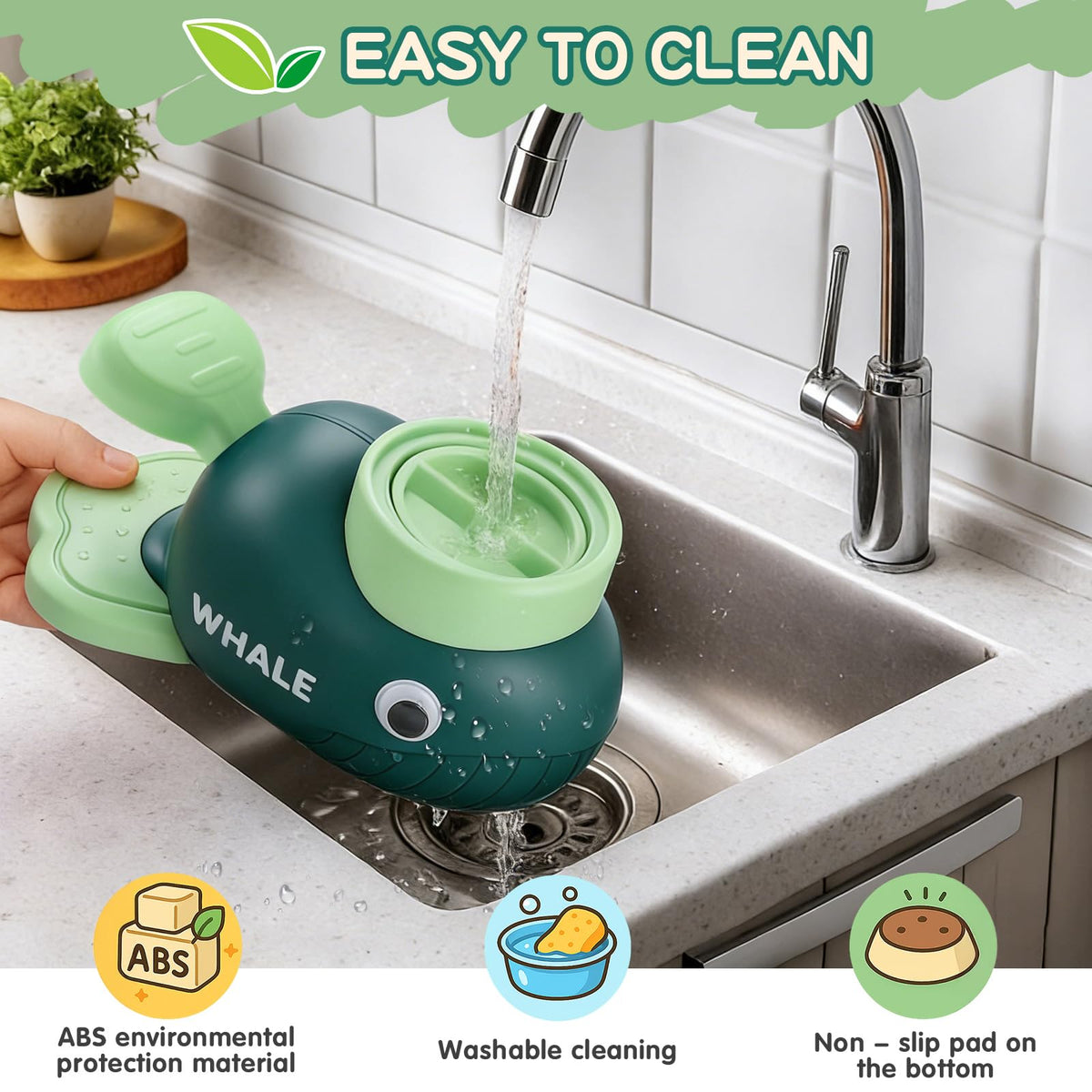 Star&Mi Pet Feeder in Whale-Green