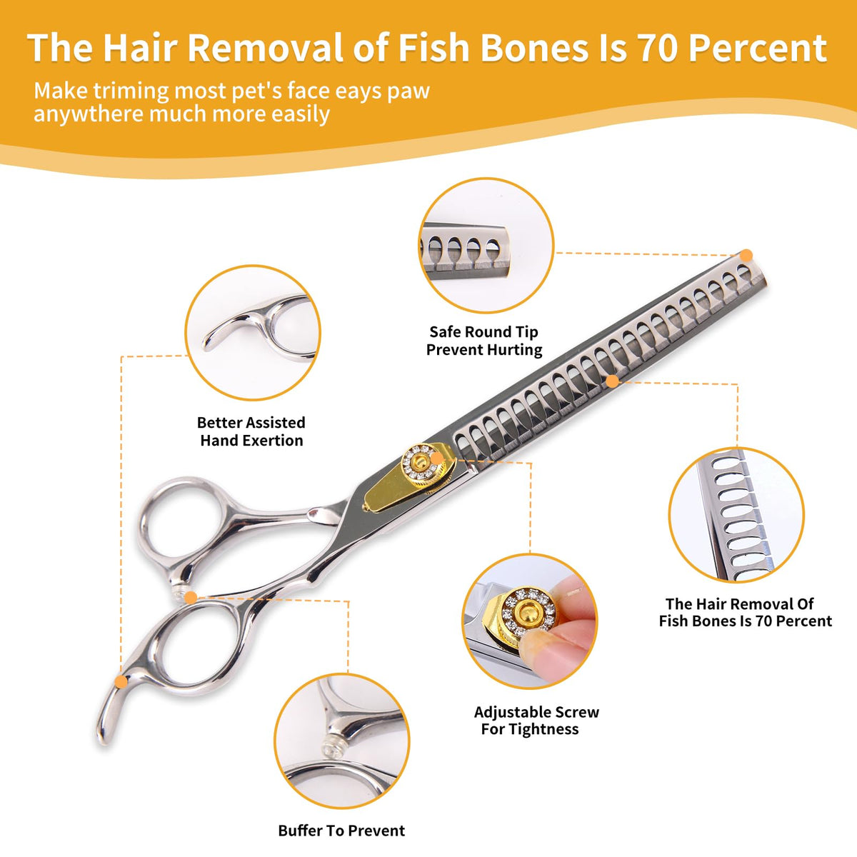 hyzrqwyw Scissors in 4 pieces - Professional Kit, Silver