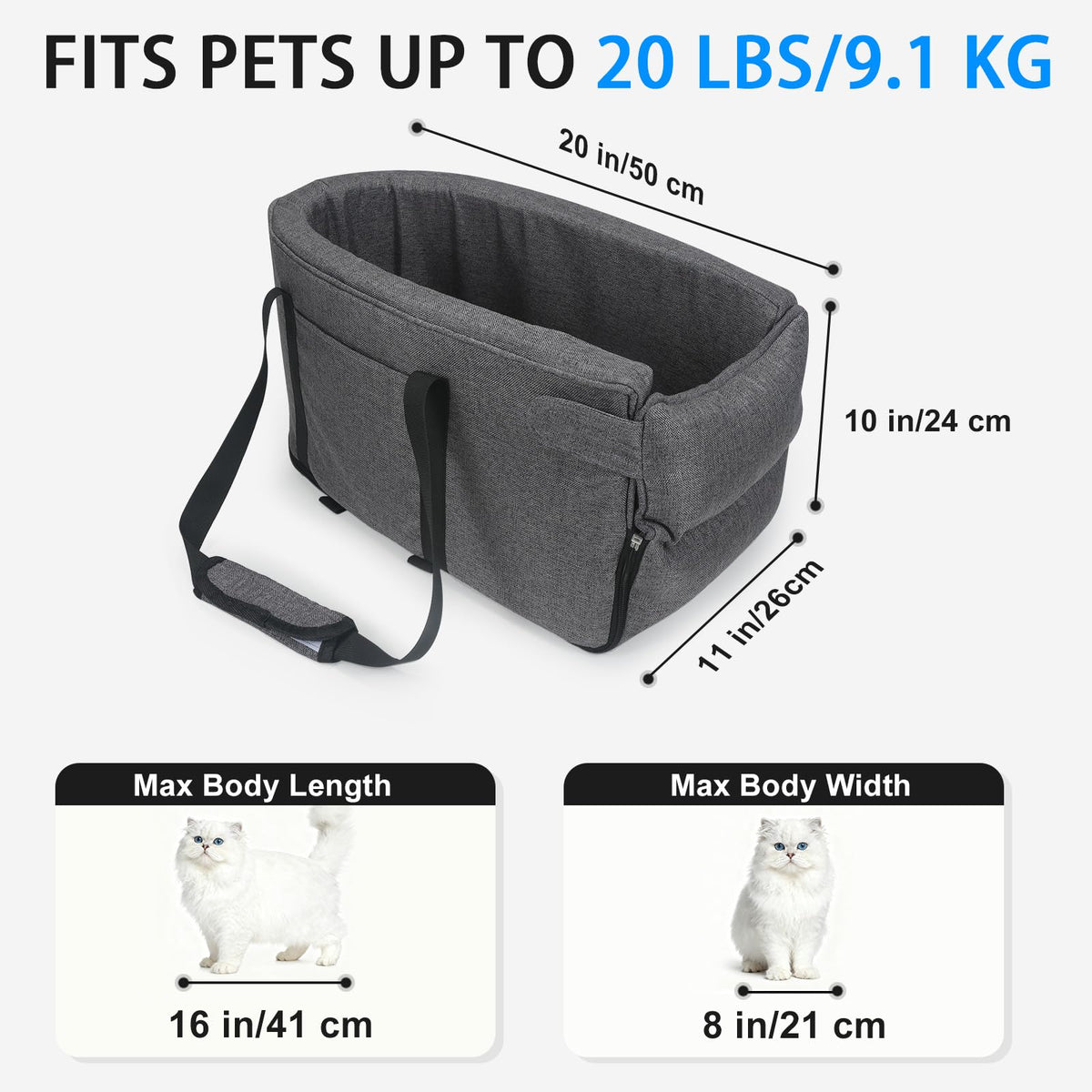 BJOP Pet Seat in Small, Grey