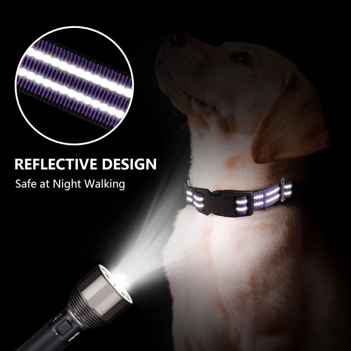 Hikiko Animal Collar in X-Small, Purple