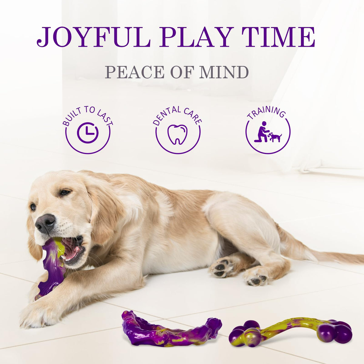 Frienhund Pet Toy in 6 Pack, Purple-6-Pack