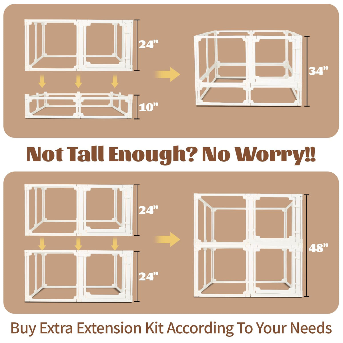 EVOTAILS Pet Playpen in 24", White