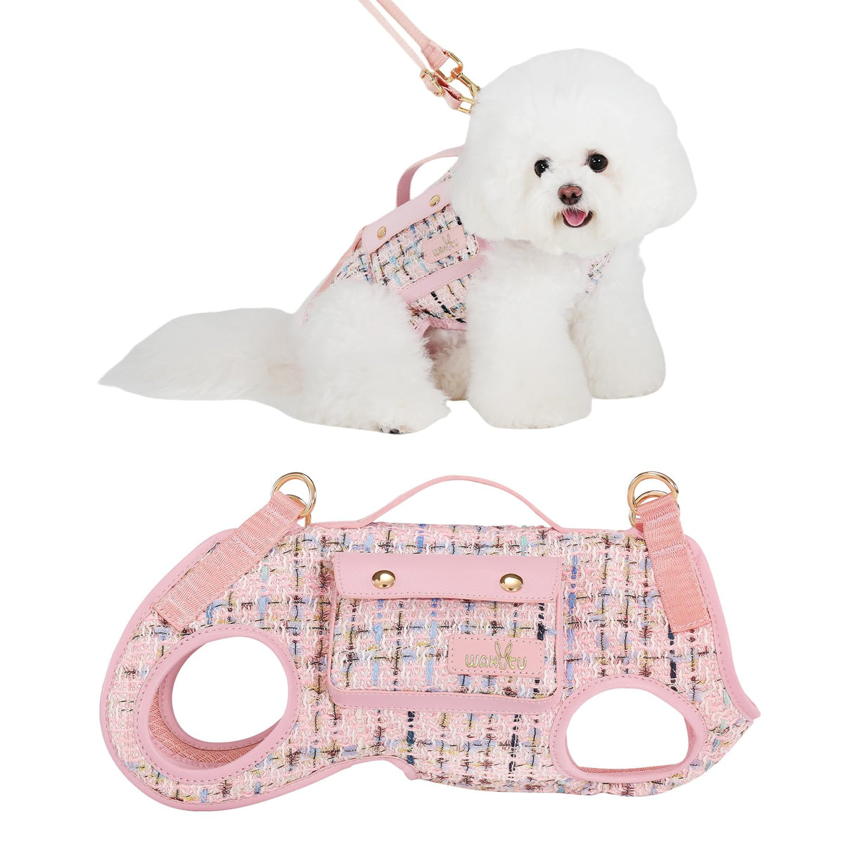wakytu Animal Harness in Small(4-8 LBS), 2.0 Pink