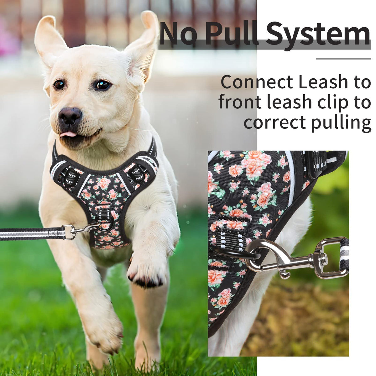 HEELE Animal Harness in S, Flower-Black