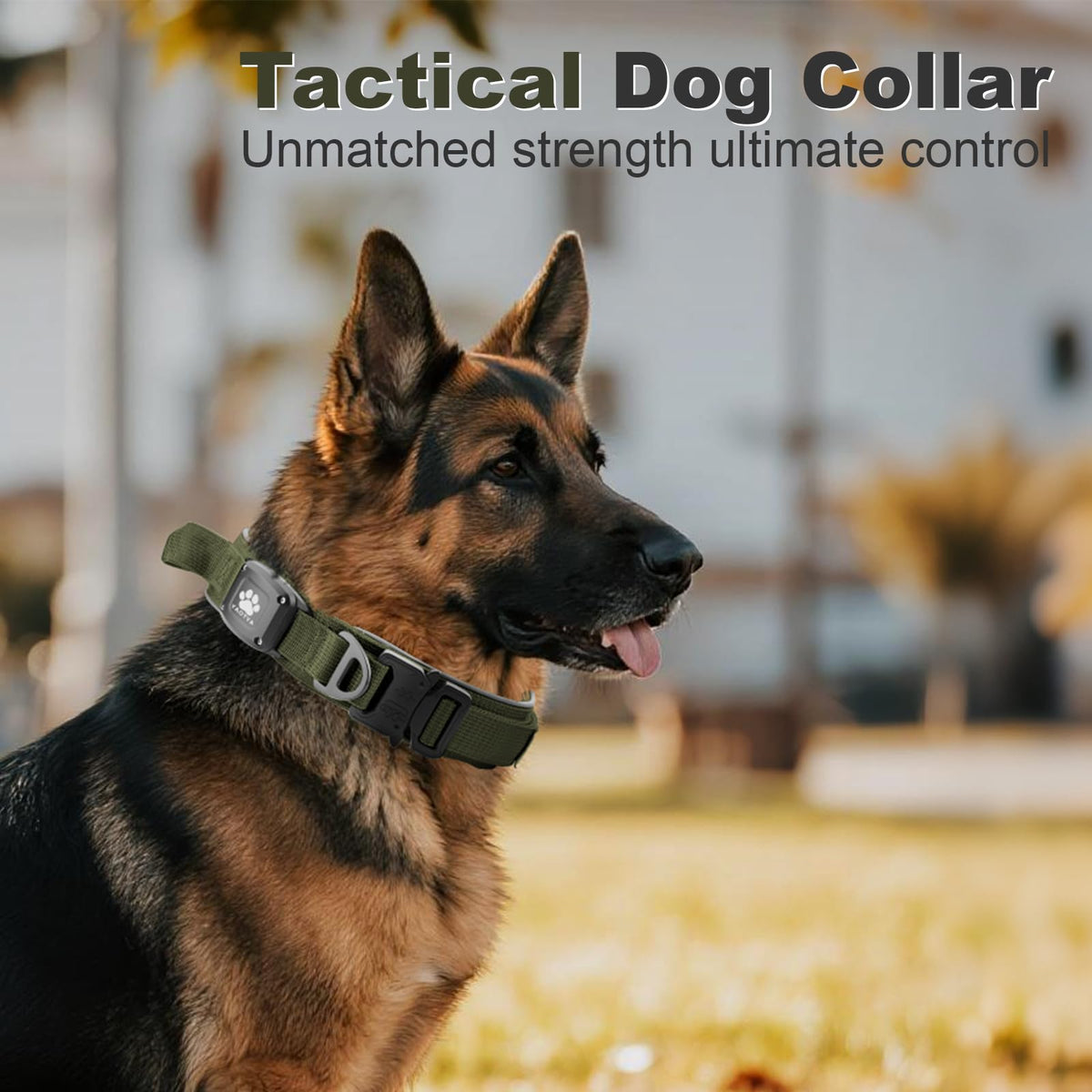 YaoTya Animal Collar in M(15"-18.5"), ArmyGreen