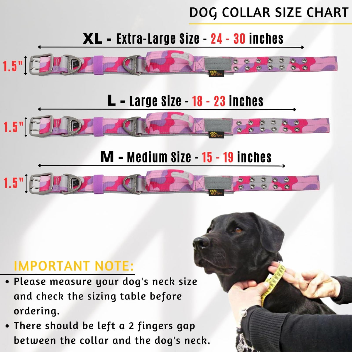 ADITYNA Animal Collar in Extra-Large: Fit 24-30" Neck, Camo Pink Purple