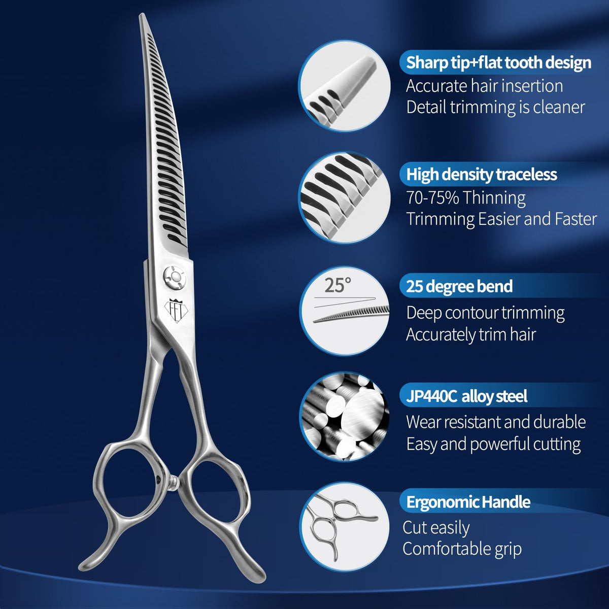 FENICE TOTEM Scissors in 7.0 inch, Silver