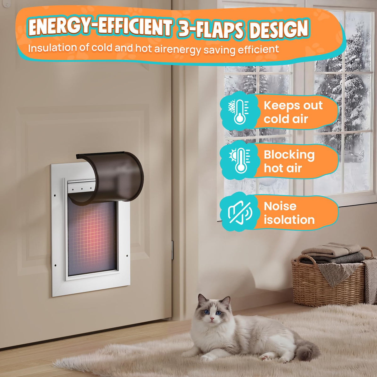 Tiylibe Pet Door in Small, White
