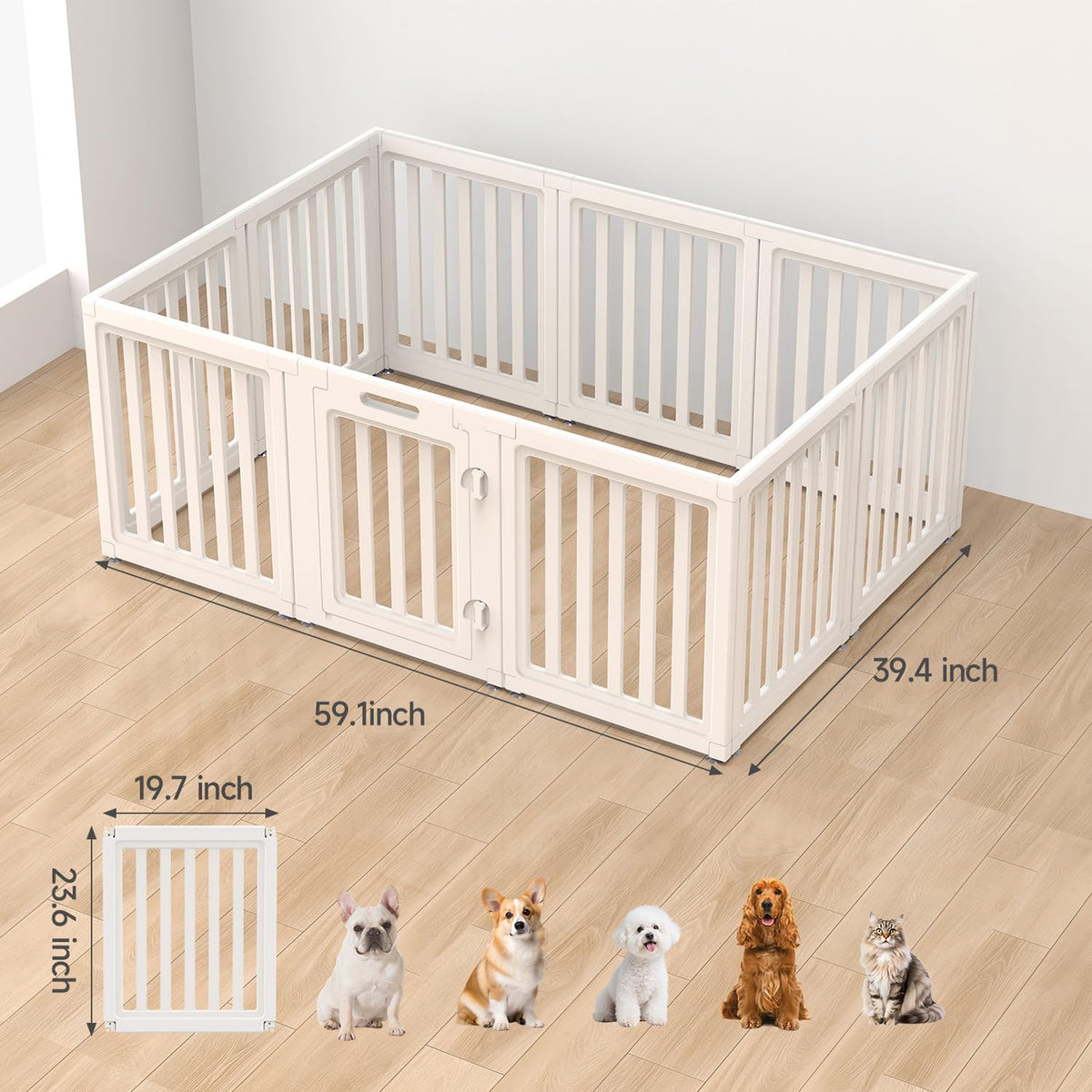 everfront Pet Playpen in 24", White